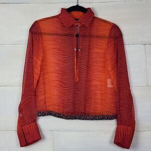 Just Cavalli Y2K sheer blouse. Size S